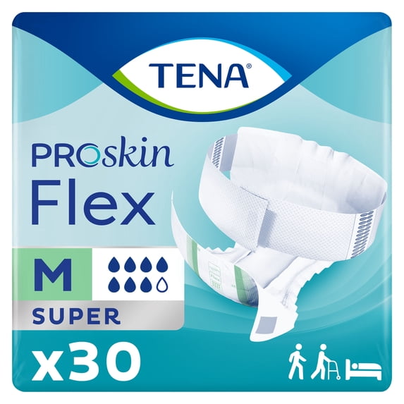TENA ProSkin Flex Super Belted Undergarment, Incontinence, Disposable, Medium, 30 Count, 30 Packs, 30 Total