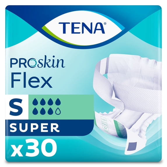 TENA ProSkin Flex Super Belted Undergarment, Incontinence, Disposable, Small, 30 Count, 3 Packs, 90 Total