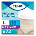 thumbnail image 1 of TENA ProSkin Incontinence Underwear for Women, Maximum Absorbency, Large, 72 count (4 Packs of 18), Packaging may vary, 1 of 10