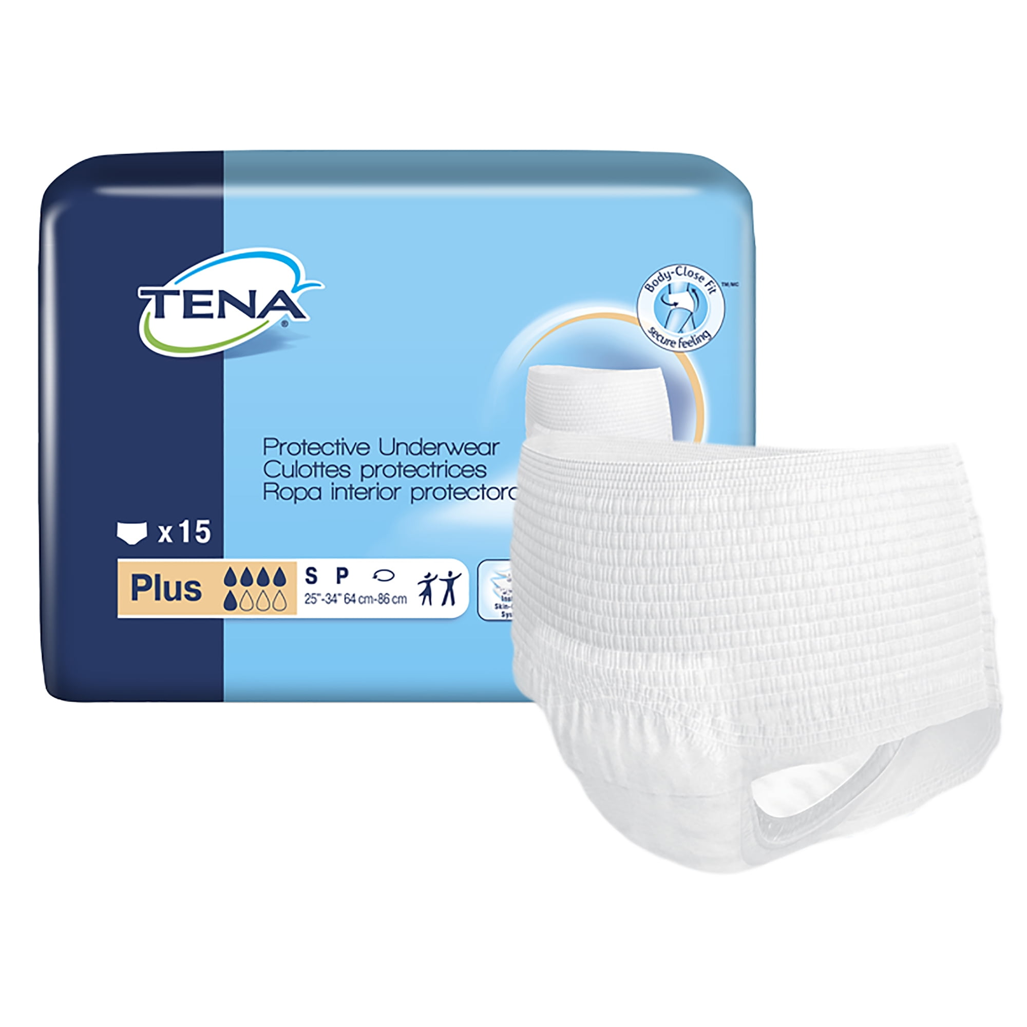 TENA ProSkin Plus, Breathable Underwear, Incontinence, Disposable, Small, 60 Ct