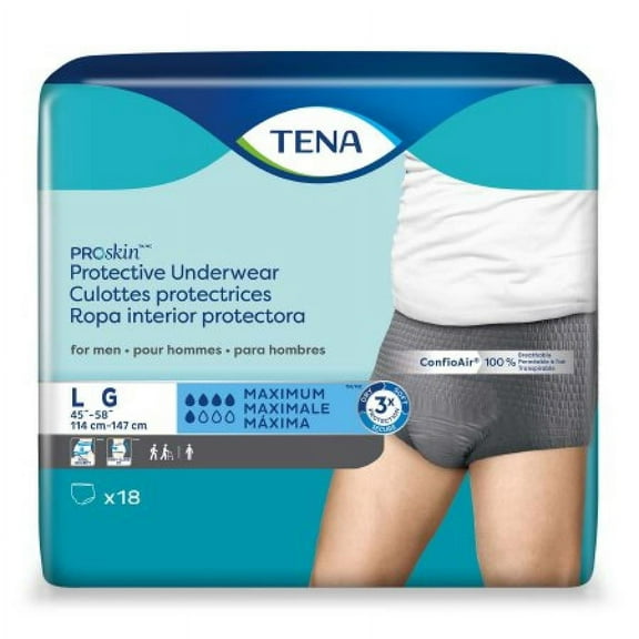 TENA ProSkin Underwear, Moderate Absorbency, Large, 72 Count