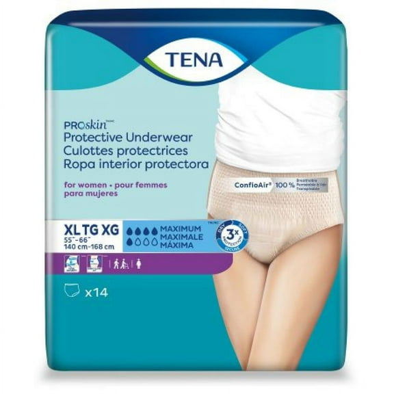 TENA ProSkin Underwear, Moderate Absorbency, X-Large, 56 Count
