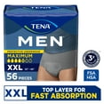 thumbnail image 1 of TENA Men Adult Incontinence Underwear Maximum, XXLarge, 56 count (Waist size 55in-66in), 1 of 8