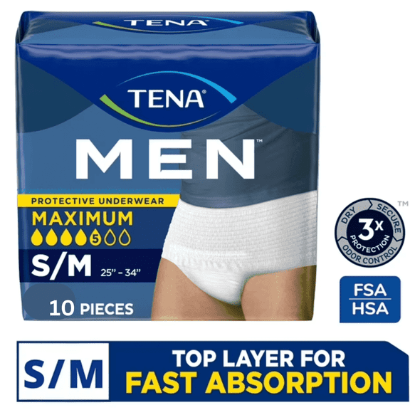 TENA Protective Adult Incontinence Underwear for Men, Maximum,