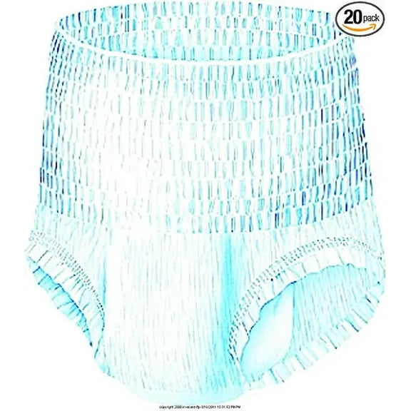 TENA Protective Underwear, Regular Absorbency Medium /34-44"/Regular/Pack of 20