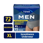 TENA Protective Underwear for Men, Maximum, XL, 72 count (Waist size 45in-58in)