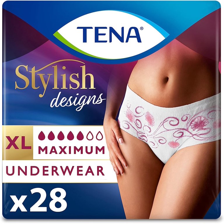 Tena Stylish Designs Incontinence Protective Underwear for Women