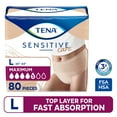 thumbnail image 1 of TENA Sensitive Care Adult Incontinence Underwear Maximum, L, 80 count (Waist size 34in-44in), 1 of 8