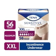 TENA Sensitive Care Maximum Incontinence Underwear, XXL, 56 count (Waist size 55in-66in)
