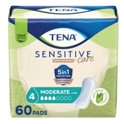 TENA Sensitive Care Moderate Absorbency Incontinence Pads for Women, 60 ct