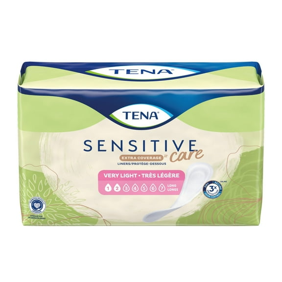 TENA Sensitive Care Extra Coverage Very Light Liner, 9 Inch Length, Light Absorbency, 200 Count