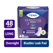 TENA Sensitive Care Extra Coverage Overnight Incontinence Pads, 48 Count