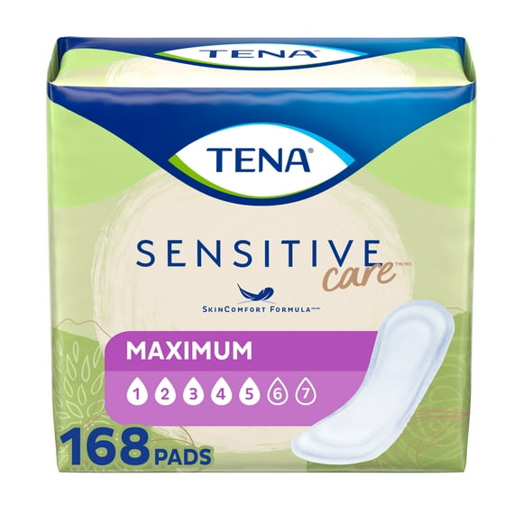 TENA Sensitive Care Maximum Absorbency Incontinence Pad for Women, 168 Ct