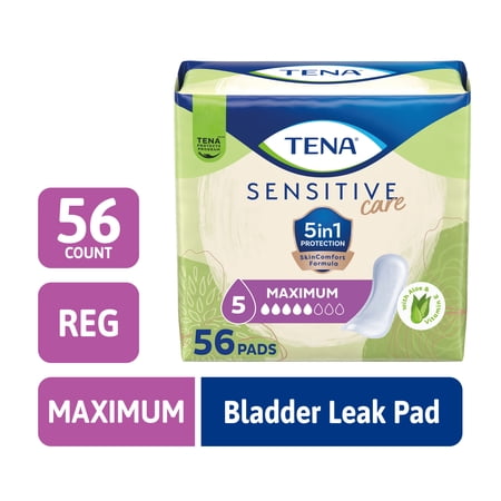 TENA Sensitive Care Maximum Absorbency Incontinence Pad for Women, 56 Ct