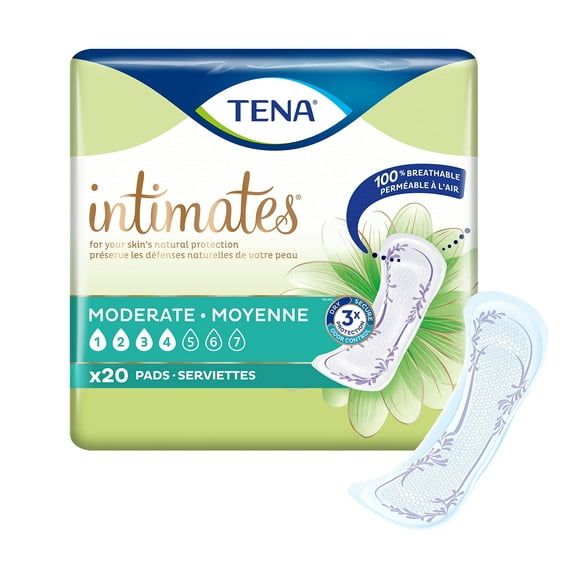 TENA Sensitive Care Moderate Bladder Leakage Pads, Moderate Absorbency ...