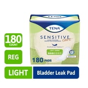 TENA Sensitive Care Ultra Thin Regular Adult Incontinence Pads for Women, Postpartum, Light Absorbency, 180 Count
