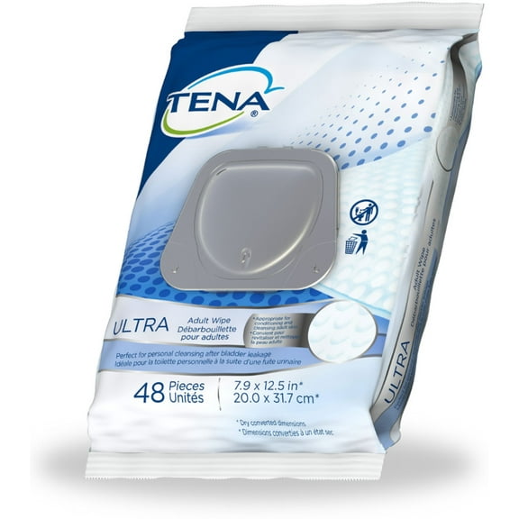 TENA Skincare Incontinence Adult Wipe Pre-Moistened Adult Washcloth 48 ea (Pack of 2)