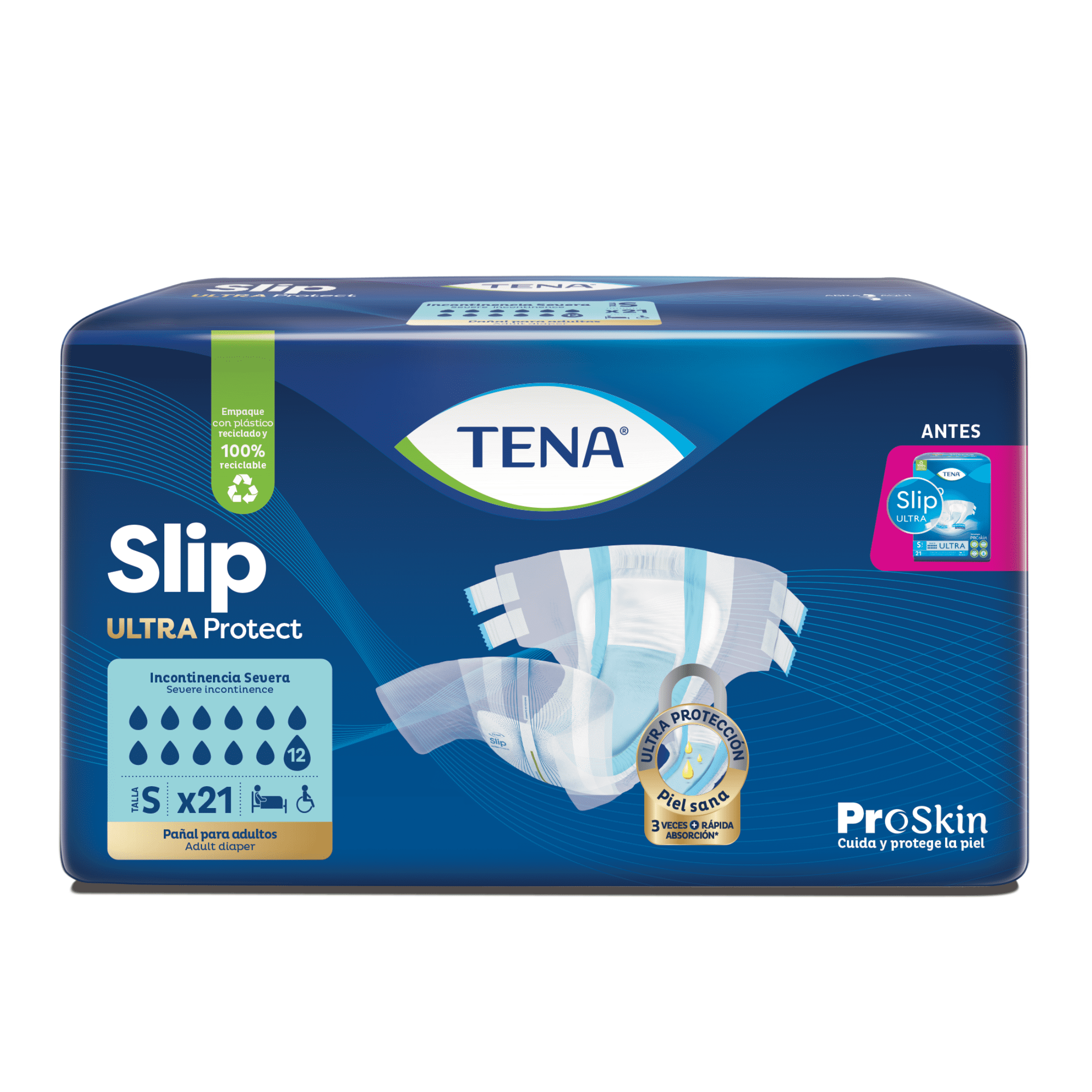 TENA Slip Ultra Unisex Adult Diaper Small 21 Count Heavy