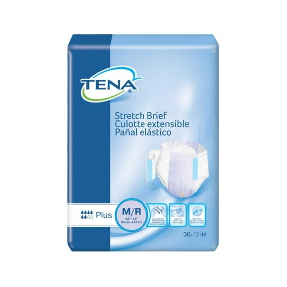 TENA Stretch Plus 67602 Briefs Medium, Pack of 36