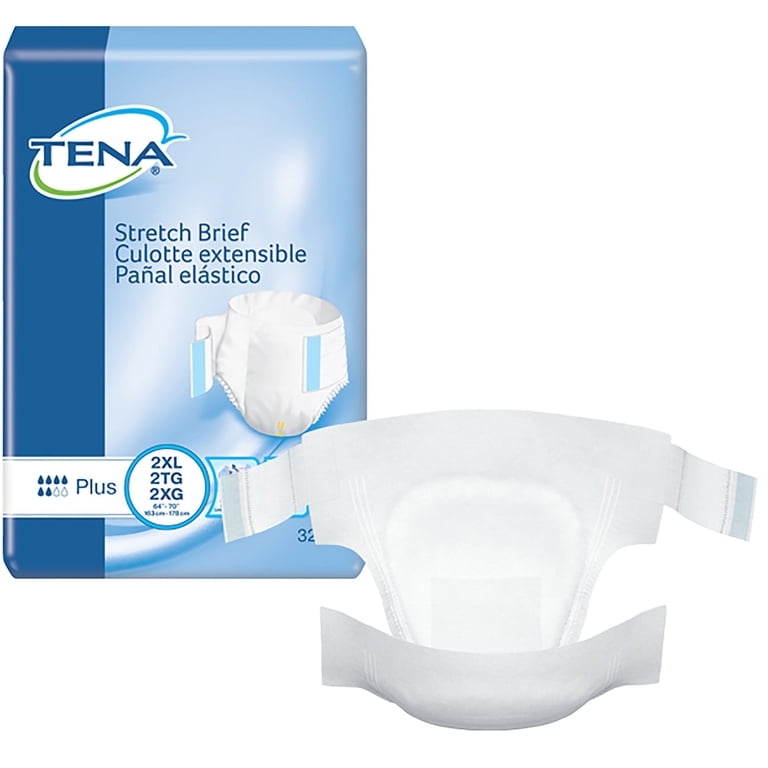 TENA Stretch Plus Briefs, Incontinence, Disposable, Moderate
