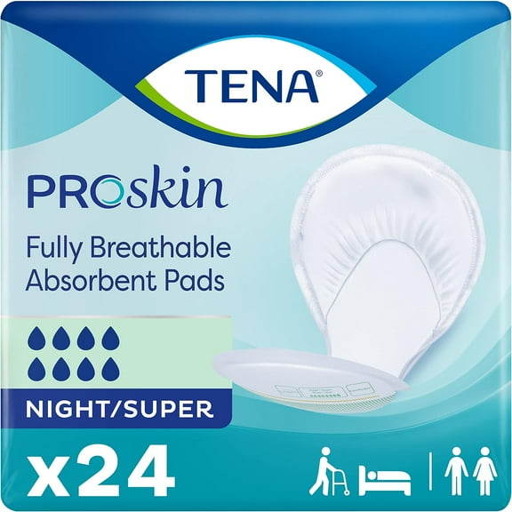 TENA Super Night Pad Maximum Absorbency, 24 Ct, 4 Pack