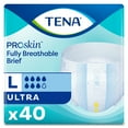 thumbnail image 1 of TENA Ultra Breathable Briefs, Incontinence, Disposable, Absorbent, Large, 40 Count, 40 Packs, 40 Total, 1 of 10