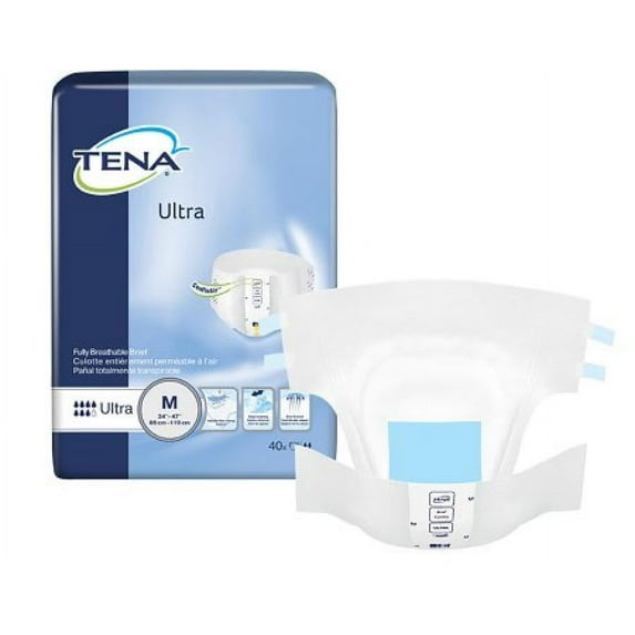 TENA Ultra Heavy Absorbency Adult Incontinence Brief, Medium, 80 Ct