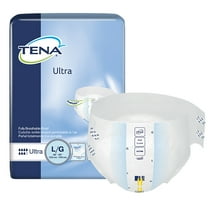 TENA Ultra Unisex Adult Incontinence Brief, Large, Disposable, Absorbent, 12 Count, 6 Packs, 72 Total