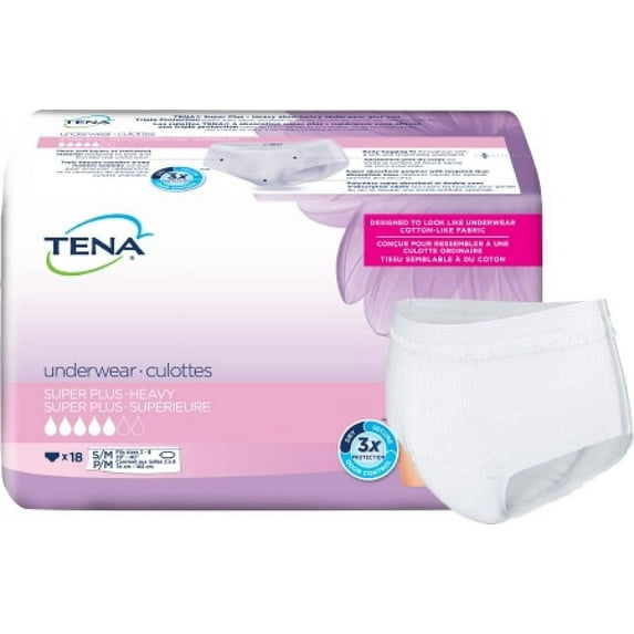 TENA Women Super Plus Underwear, Moderate Absorbency, Small/Medium, 72 Count