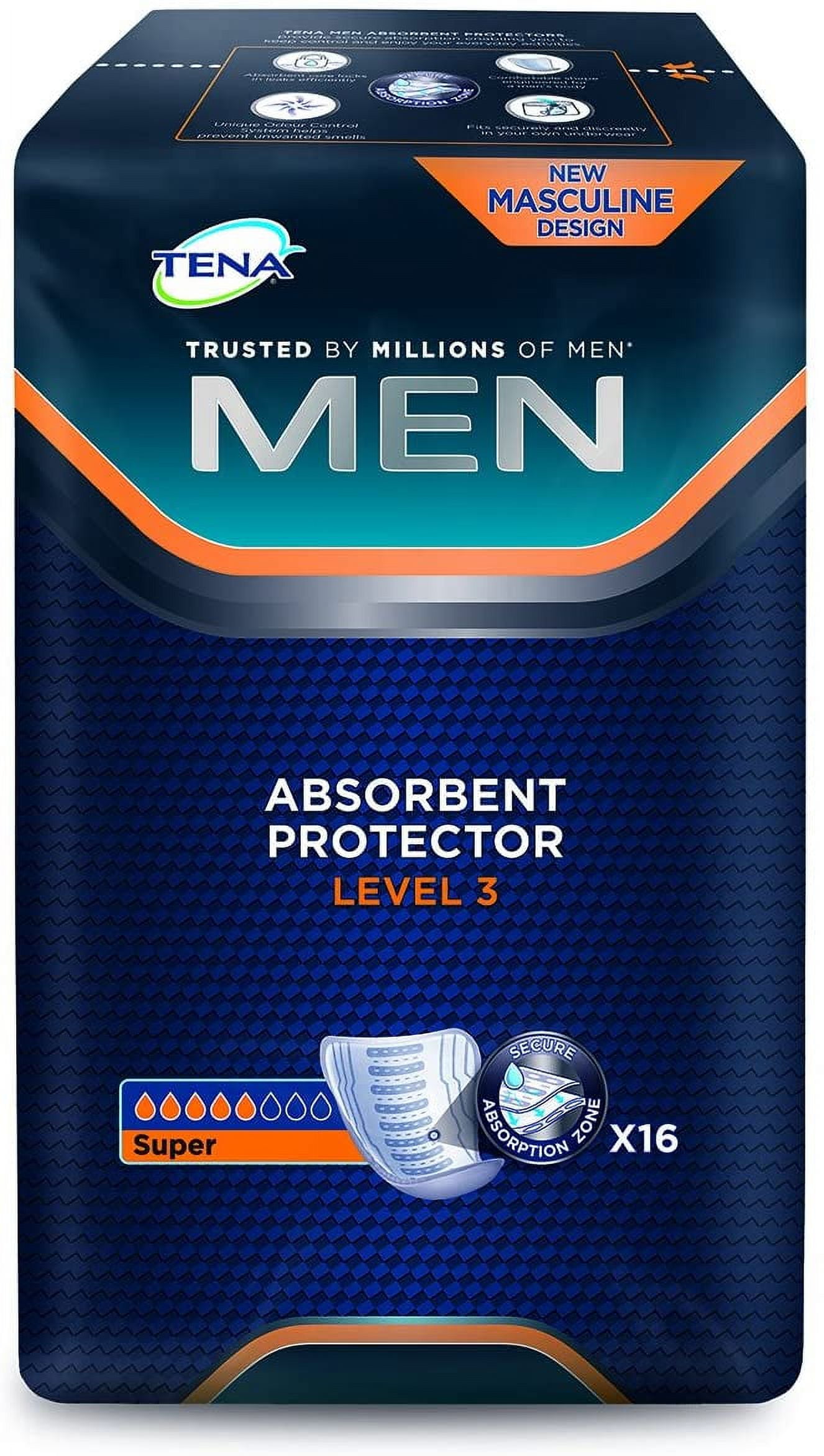 Tena Men Level 3-16 Units - Protective Underwear - Discreet Diapers for  Urinary Incontinence - Odor Control