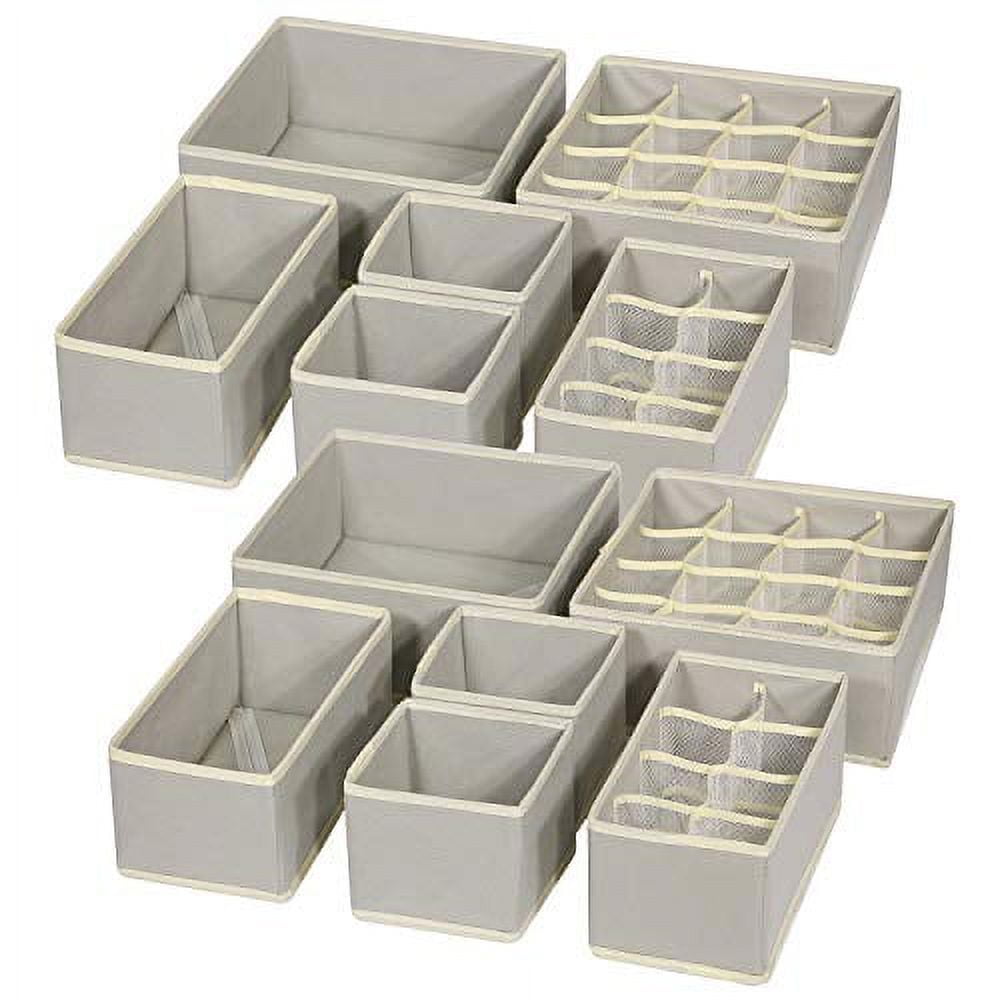 mDesign Long Plastic Drawer Organizer Box, Storage Organizer Bin Container;  for Closets, Bedrooms, Use for Leggings, Socks, Ties