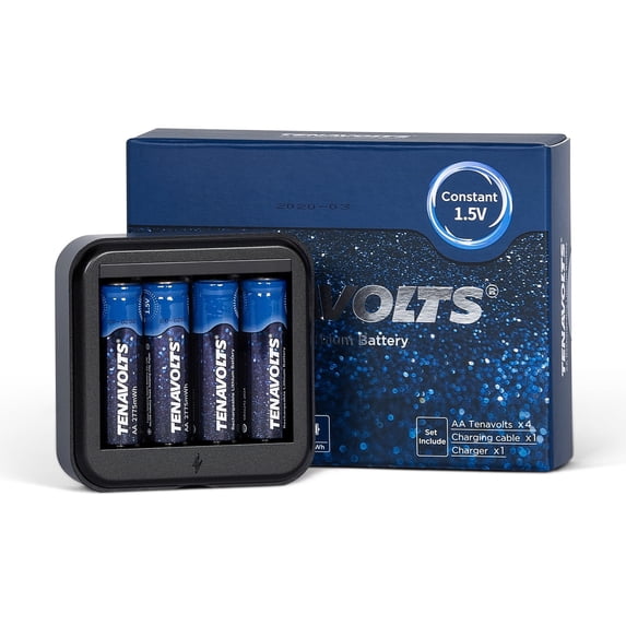TENAVOLTS 1.5V Rechargeable AA Lithium Battery, Holiday Gift, 4 Counts