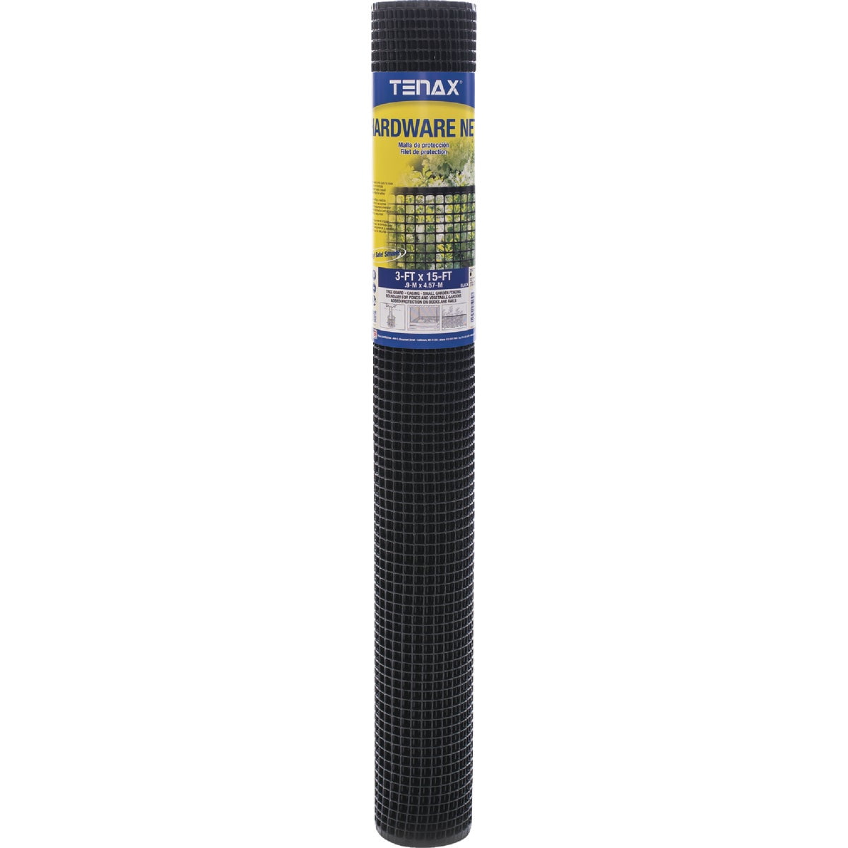 TENAX Garden Netting - Black Plastic Hardware Netting - 3' x 15' - Plastic