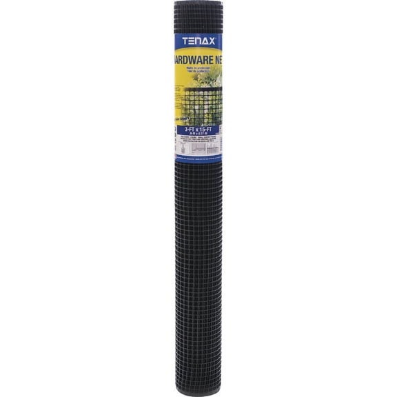 TENAX Garden Netting - Black Plastic Hardware Netting - 3' x 15' - Plastic