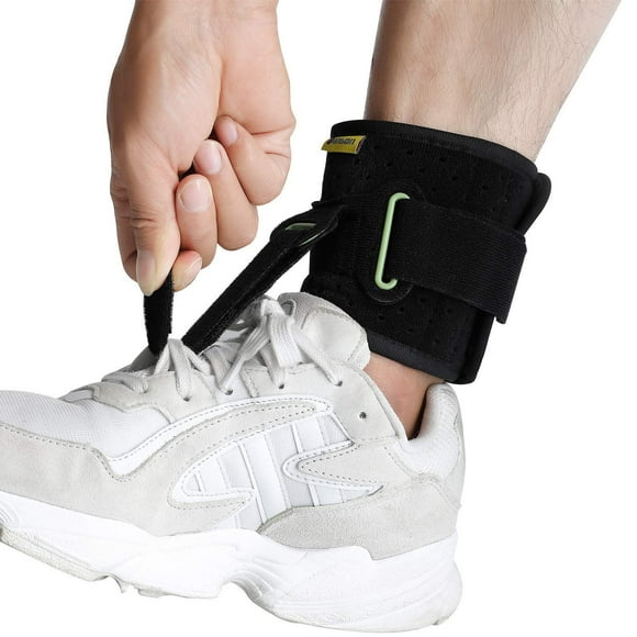 TENBON Ankle Support Drop Foot Brace Orthosis - Comfort Cushioned Adjustable Wrap Compression For Improved Walking Gait, Prevents Cramps Ankle Sprains
