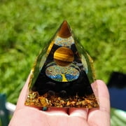 TENCE Amethyst Crystal Healing Orgonite Pyramid Obsidians Chakra Energy Orgone Stones