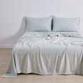 thumbnail image 1 of Linen Blend 4-Piece Sheet Set, Cooling & Breathable TENCEL™ Lyocell & Linen Blend, Queen, Blue, 1 of 7