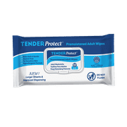 TENDERProtect? Adult Wipes with Aloe, Extra-Large Washcloth (9x12) for Incontinence and Personal Cleansing (50/Pack)