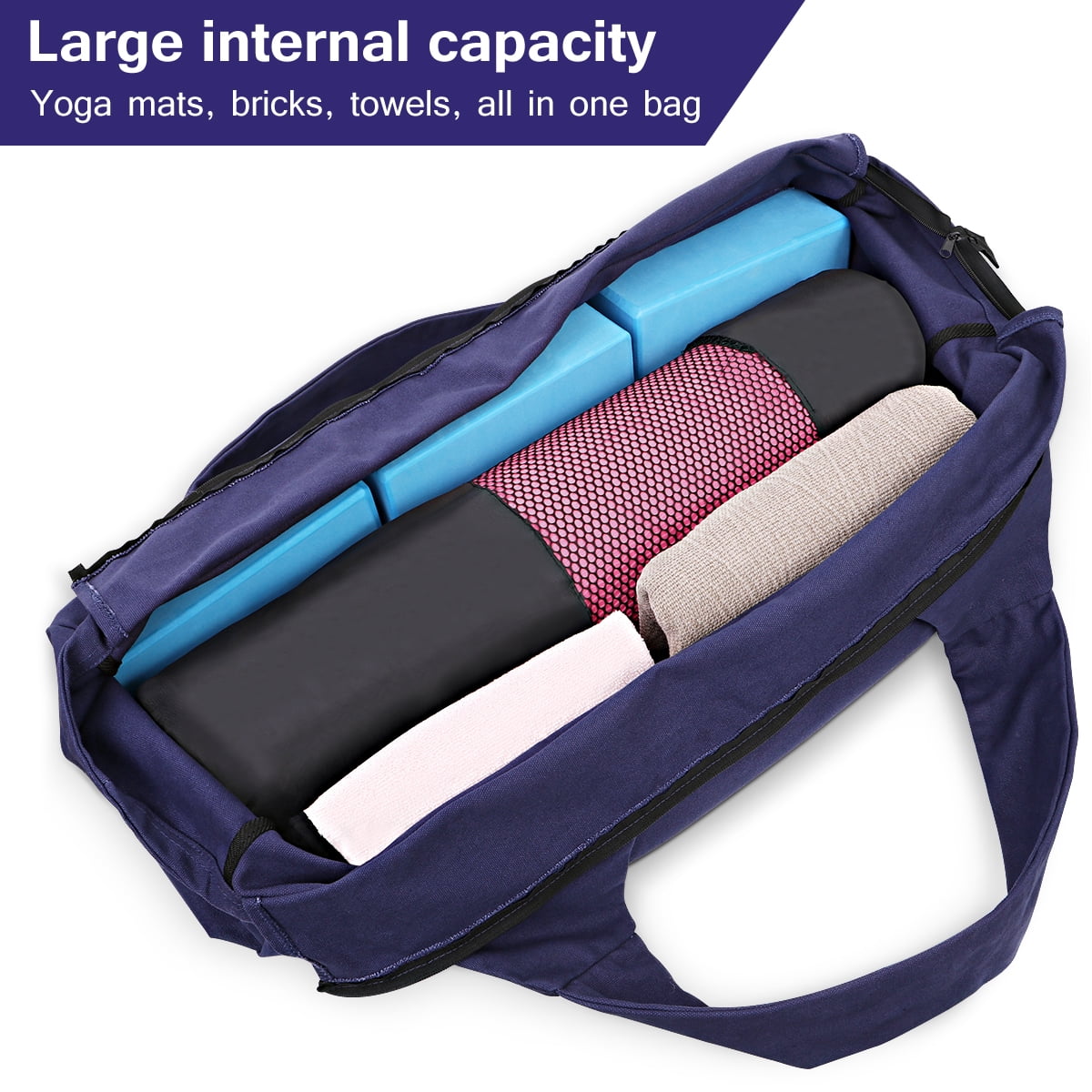 TENDYCOCO Large Yoga Mat Bag MultiPurpose Gym Bag Yoga Mat Tote Sling