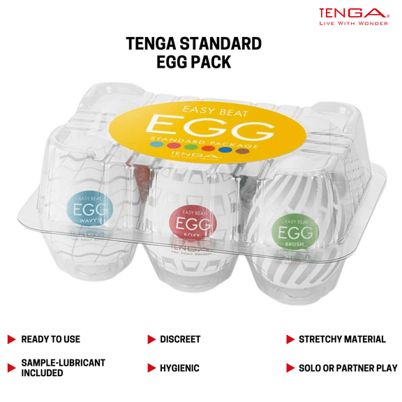 TENGA EGG Standard Variety Pack 6 pcs. Palm Size Ultra Stretchy Stroker for Masturbation