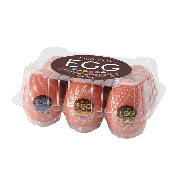 TENGA Egg Hard Boiled Elastomer Masturbator for Him, 6-Count Set