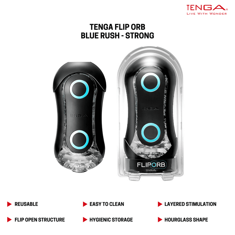 TENGA Flip Orb Strong Blue Rush Strong Reusable Stroker Easy to