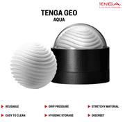 TENGA Geo Aqua Reusable Male Masturbator/Stroker w/Case & Drying Stand