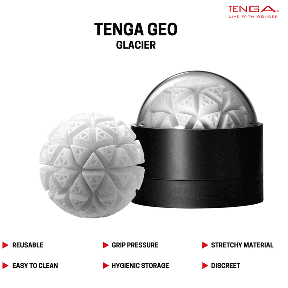 TENGA Geo Glacier Reusable Male Masturbator/Stroker w/Case