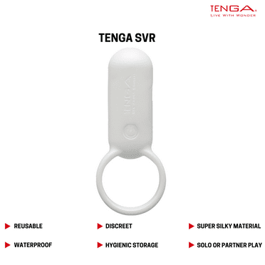 TENGA SVR White Multi Purpose Smart Vibe Ring Discrete Vibrating Ring for Partnered / Solo Pleasure