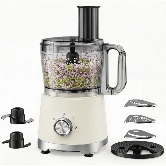 TENGDA 10.5Cup Food Processor Vegetable Chopper 5 Blades 3 Modes Stainless Steel Blades For Smoothie Fruit Dough Dishwasher Safe