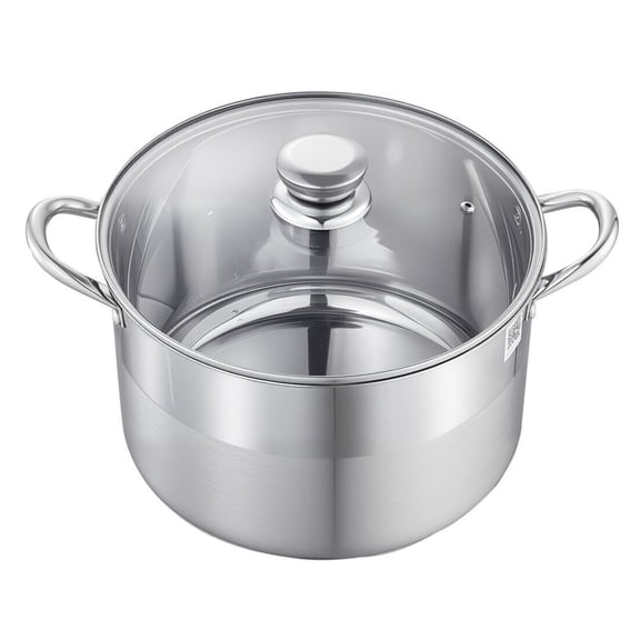 TENGDA 12 Quart 304 Stainless Steel Stock Pot With Glass Lid Free Compatible For Gas Induction Electric Stove