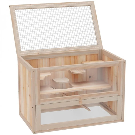TENGDA 2-Tier Large Space Small Animal Habitat Cage Multi-Level Pet Enclosure with Openable Roof & Ventilation Design Easy Assembly Living House for Hamsters, Rats, Guinea Pigs and Chinchillas