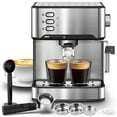 thumbnail image 1 of TENGDA 20 Bar Espresso Machine Silver Stainless Steel Coffee Maker with Milk Frother Single Double Shot & ESE Pod Compatible for Home Latte Cappuccino Making, 1 of 10