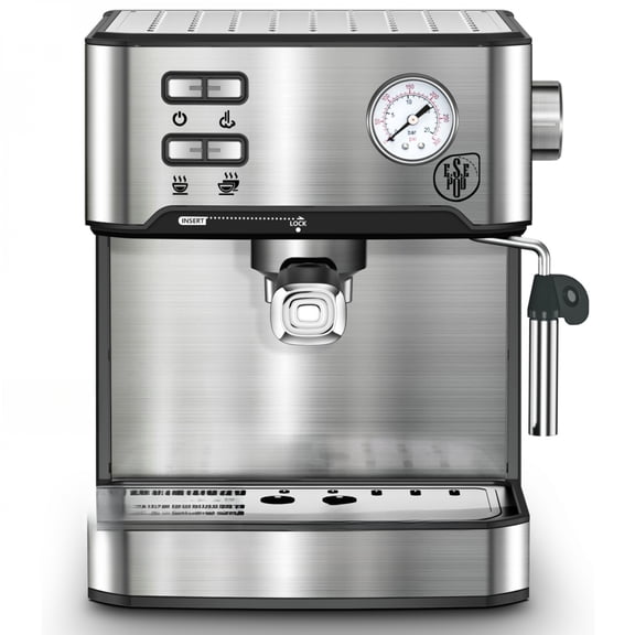 TENGDA 20 Bar Professional Espresso Machine with Milk Frother Single & Double Shot ESE Pod Compatible Pressure Display Removable Water Tank for Cappuccino Latte & Macchiato  Home Barista Edition